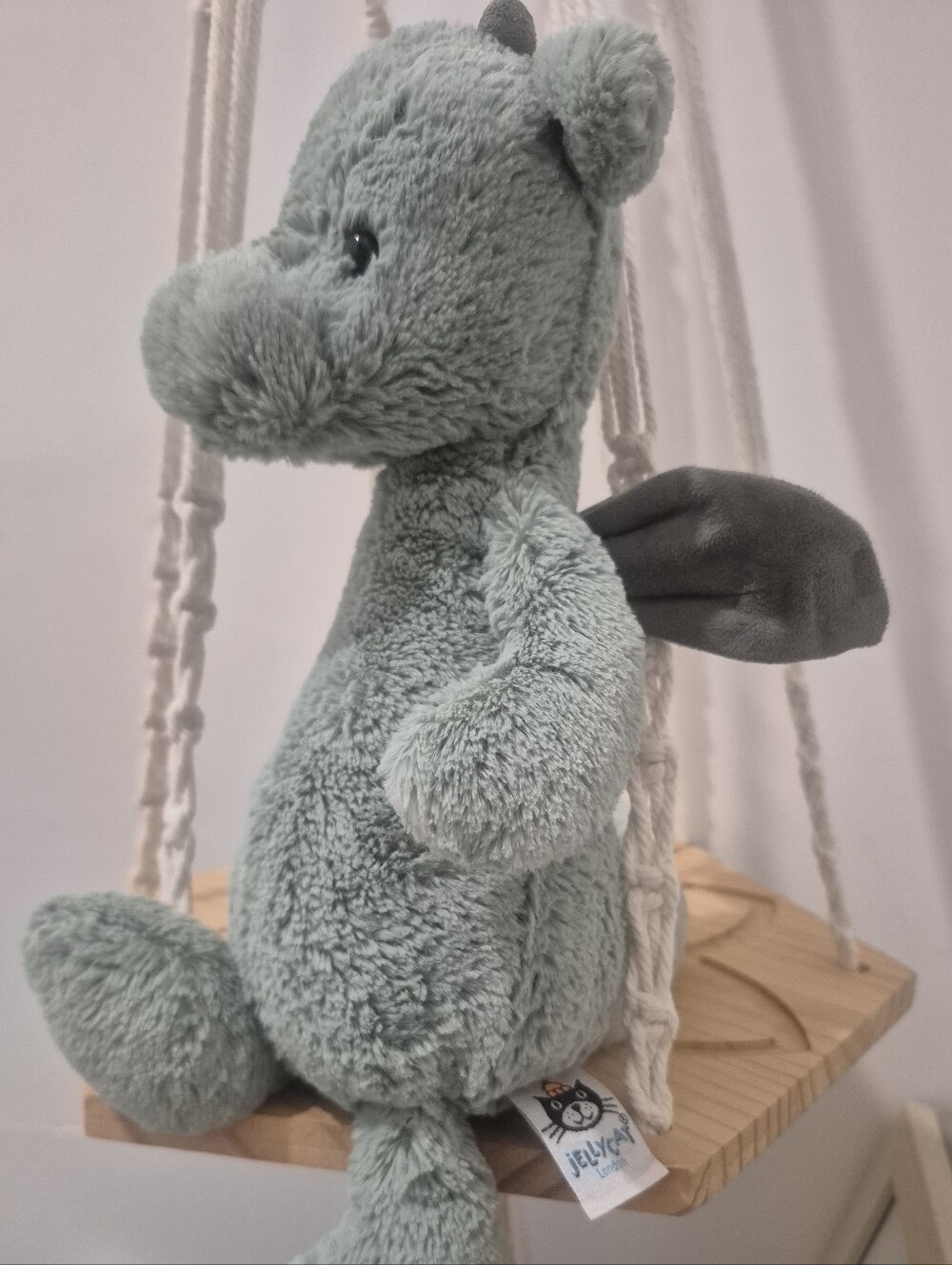 Bashful Dragon Jellycat Sage Green 12 Inch Medium Retired - Picture 2 of 8